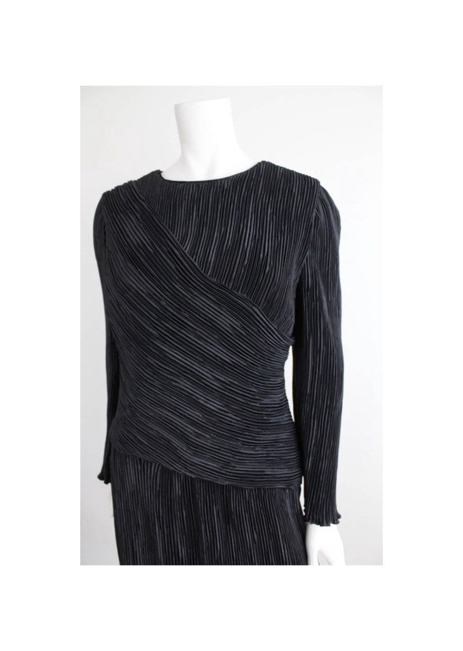 Elegant Fortuny Pleat Evening Gown | Vintage Steven Stroller Ny Pleated Dress 1970S Long Maxi Size 14