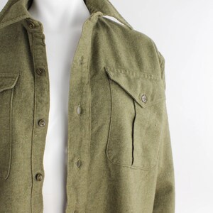 Vintage 1940s Irish Military Wool Shirt Utility Long Sleeve Wool Flannel Shirt Army Field Shirt From Belfast image 6