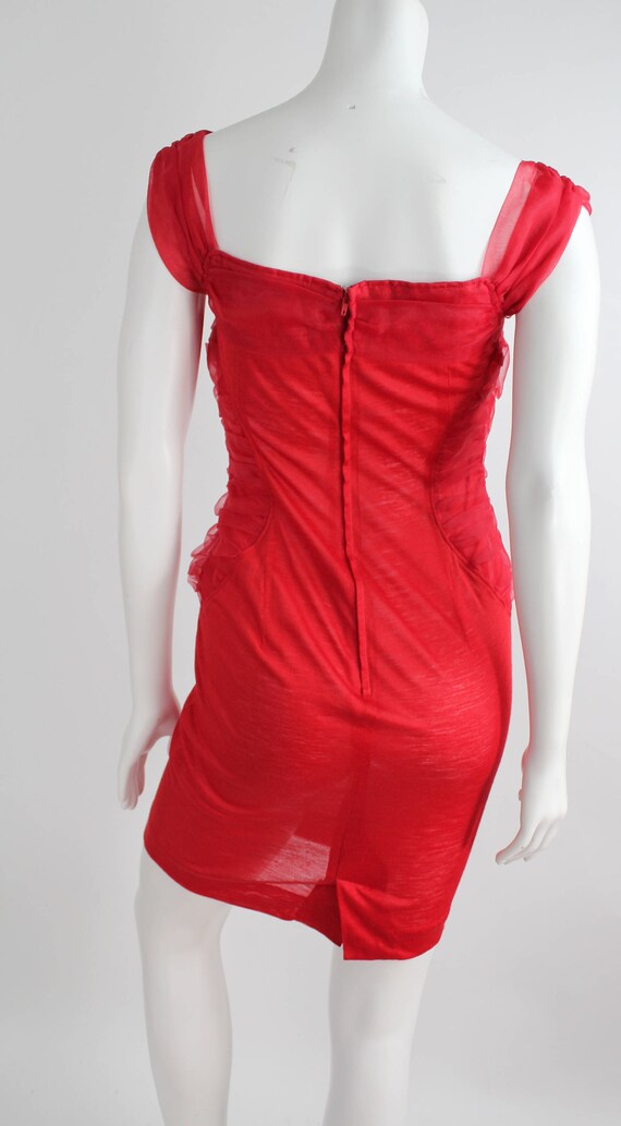 Vintage Sweetheart Red Mini Dress | Bandage Knit … - image 6