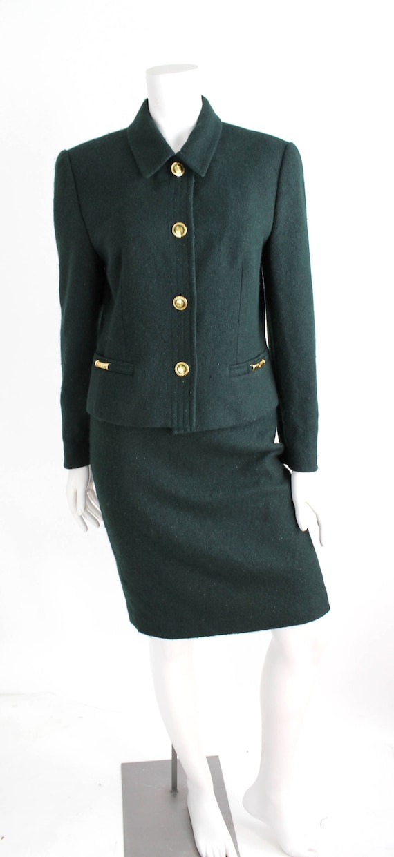 Escada Suit Set | Vintage Wool and Rabbit Fur Blen
