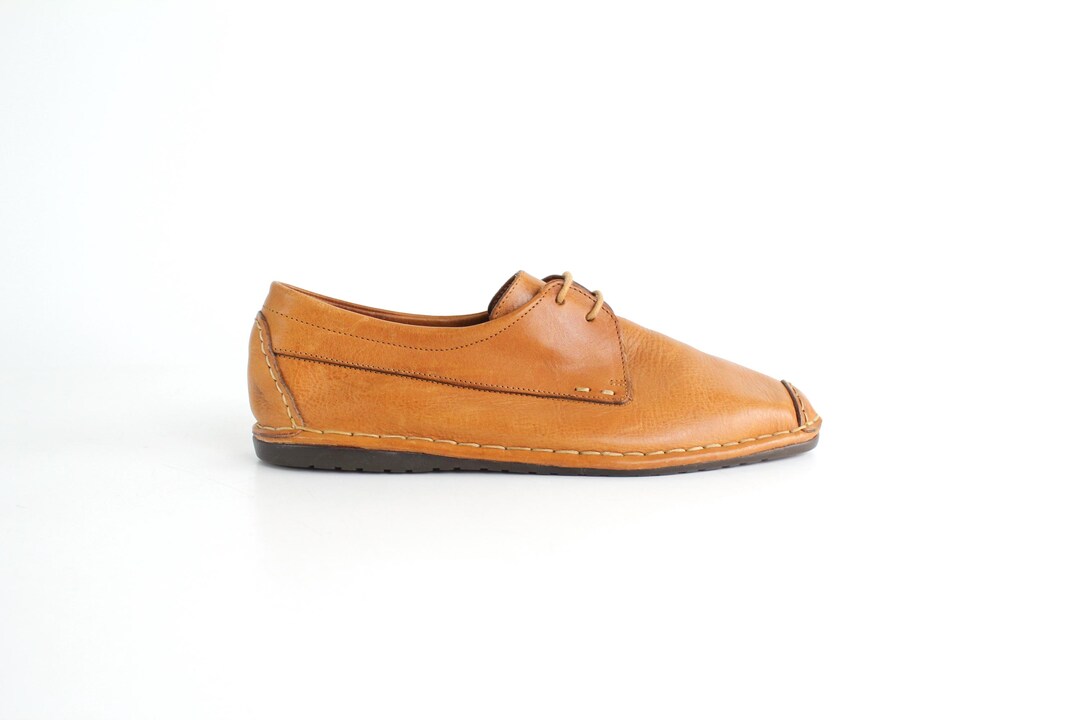 Brand New never worn 100% authentic. UK SZ 9 Sz 9 Never Worn Italian Leather Derby Shoes | Honey Leather  main image 4