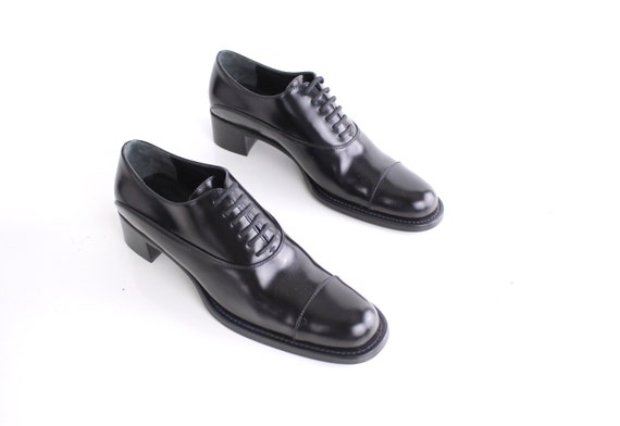 Sz 7 PRADA Mint Condition Shoes With Box | Black Spazzolato  display picture 3