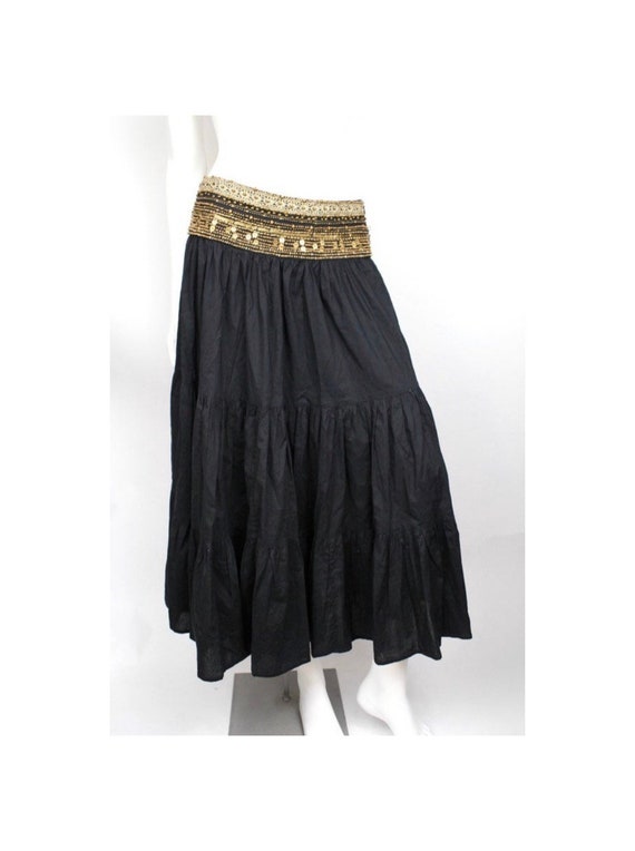 Vintage Saks Fifth Avenue Skirt | Beaded Yoke Bohe