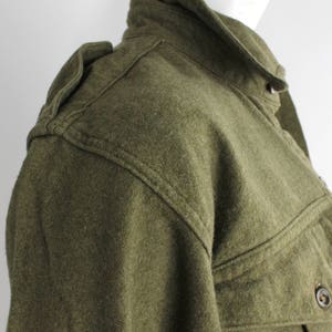 Vintage 1940s Irish Military Wool Shirt Utility Long Sleeve Wool Flannel Shirt Army Field Shirt From Belfast image 4