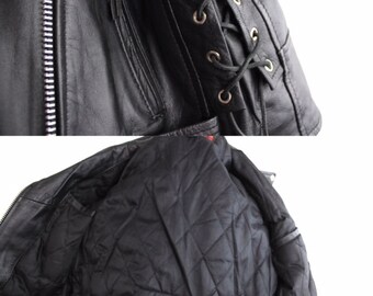 Vintage 1980s Black Leather Jacket | Cropped Leather Jacket