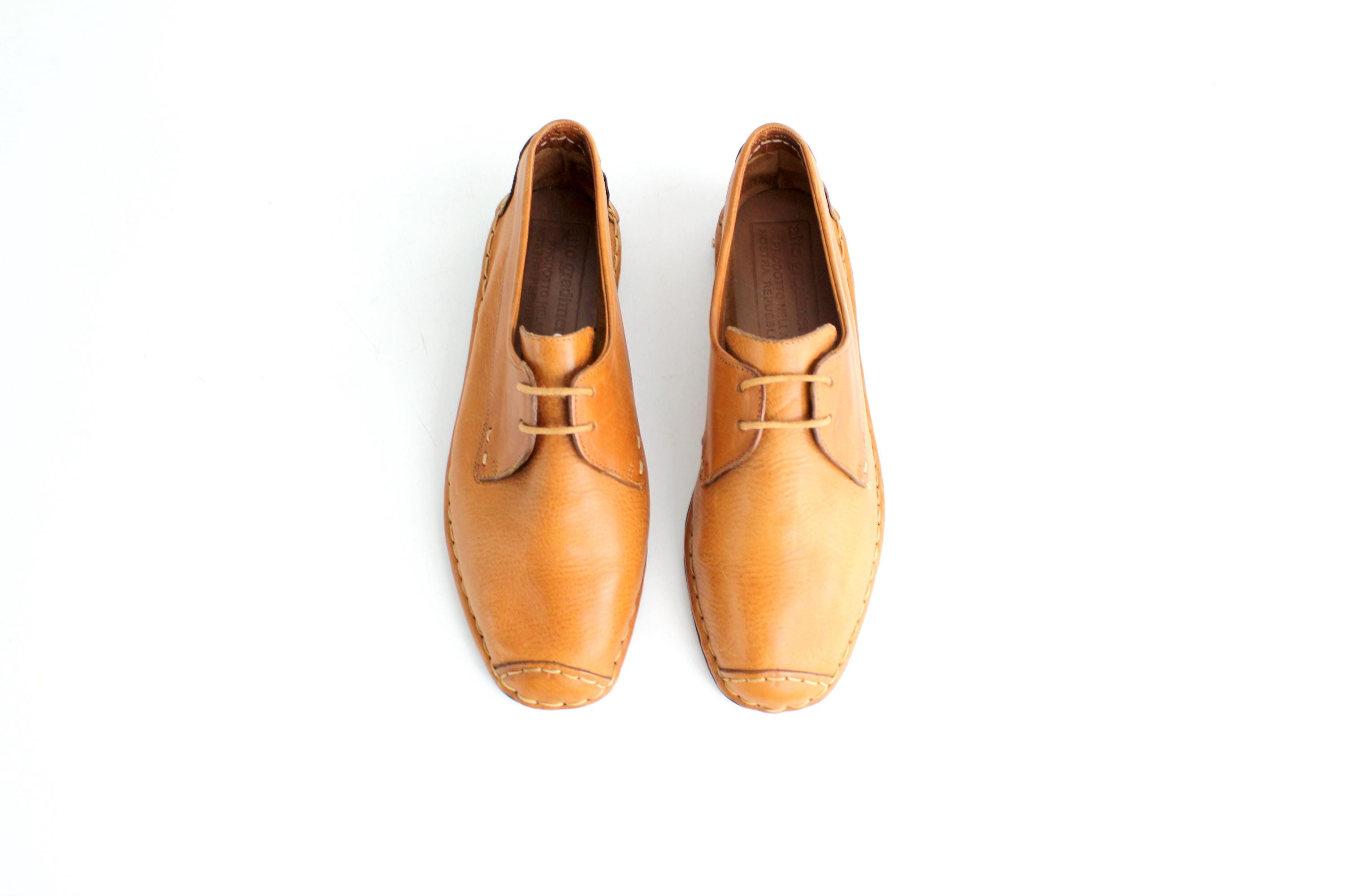 Brand New never worn 100% authentic. UK SZ 9 Sz 9 Never Worn Italian Leather Derby Shoes | Honey Leather  main image 2