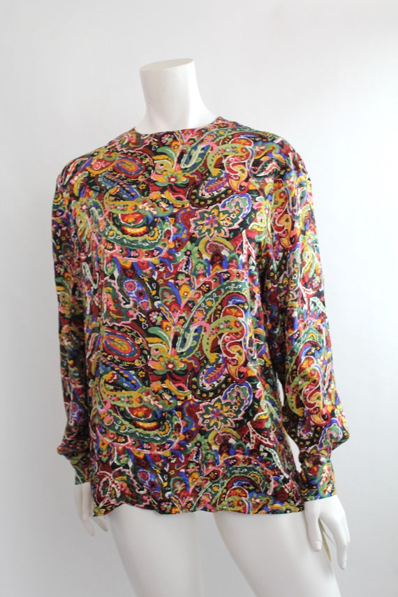 NWT Vintage Silk Blouse | Floral Print Silk Top |… - image 6