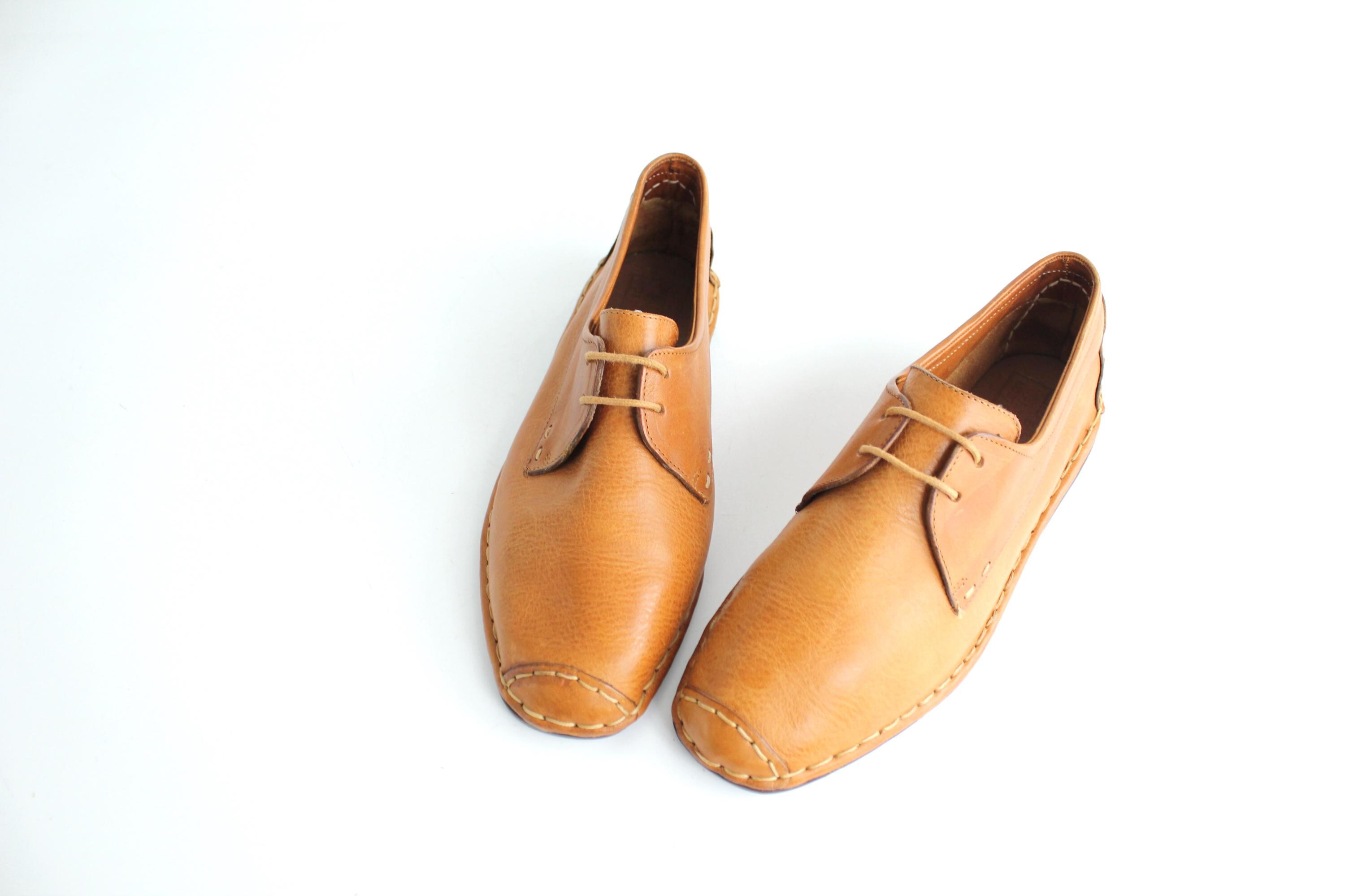 Sz 9 Never Worn Italian Leather Derby Shoes | Honey Leather  display picture 1