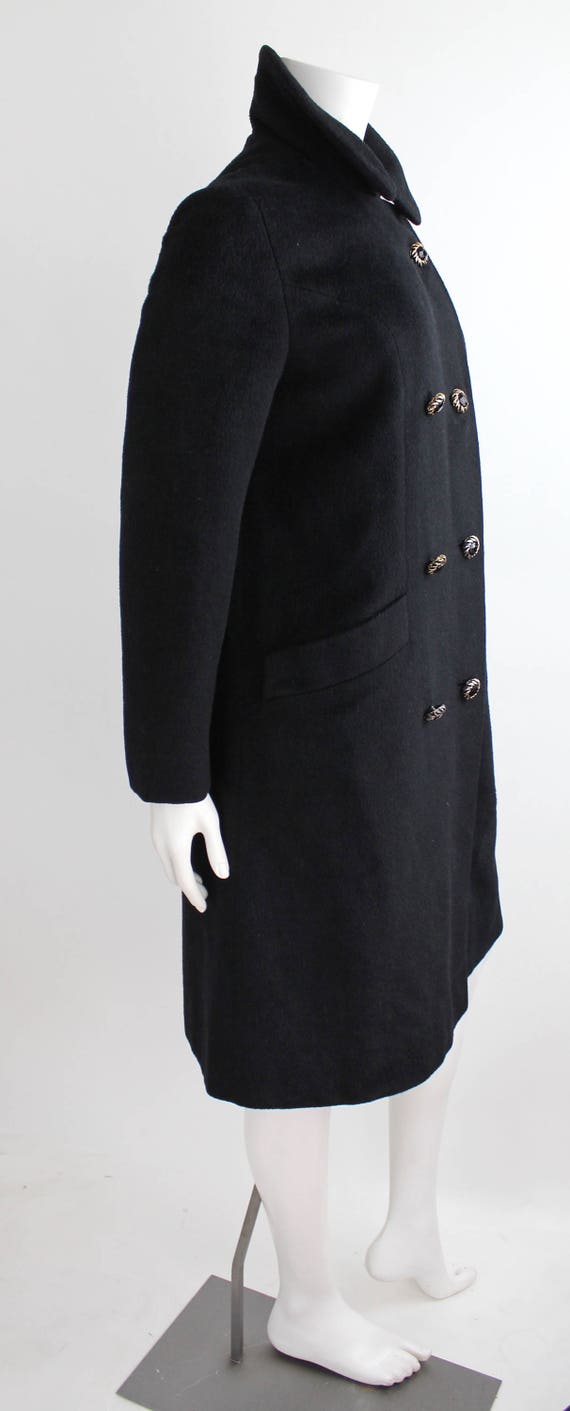 Vintage 1950s llama Wool Coat | 1950s Black Wool … - image 5