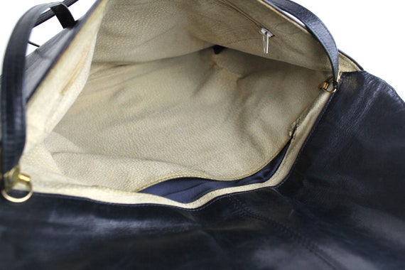 Vintage 1970s Italian Leather Bag | Large Smooth … - image 9
