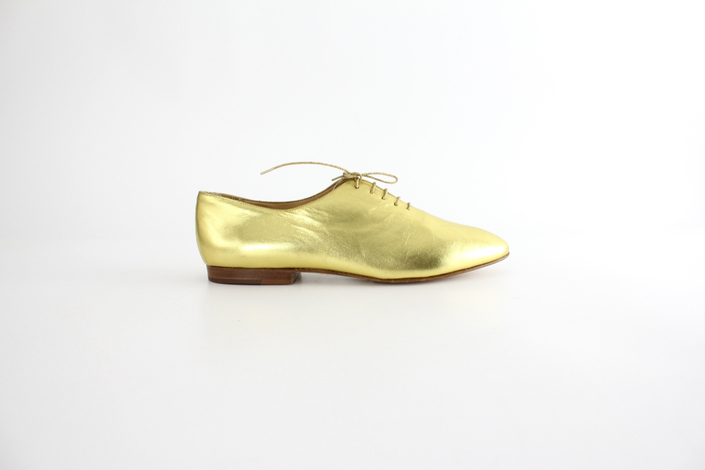 Gold Brogues Etsy Canada