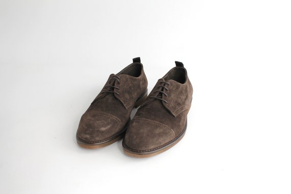 Sz 9.5 Mens Bruno Magli Dark Brown Nubuck Leather Shoes Classic Suede Oxford 42.5 Etsy UK