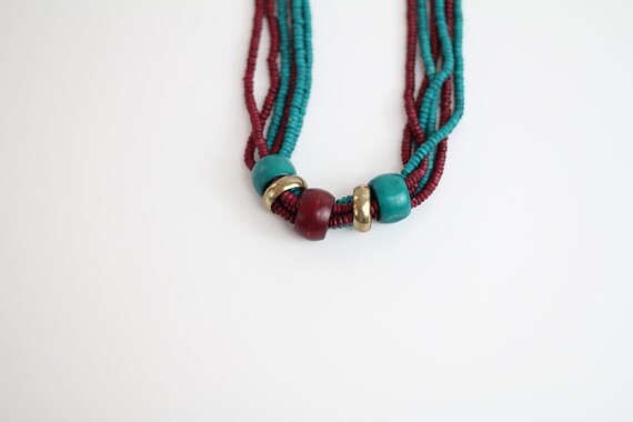 Painted Bone Beaded Necklace  | Vintage Multi-Str… - image 5