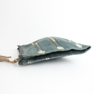 Vintage 80s Clutch Bag Cotton Knit Tapestry Top Zip Handbag Woven Southwest Carpet Bag image 5