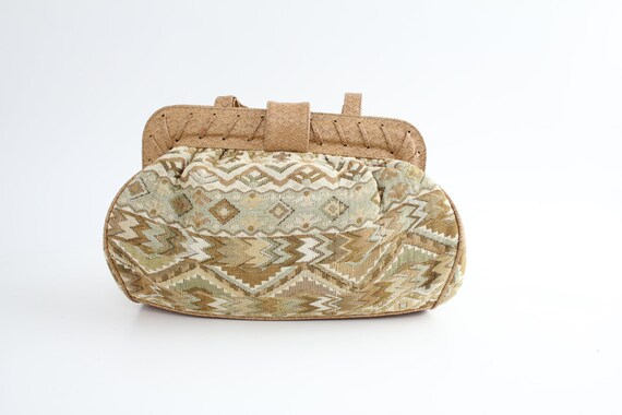 Vintage 1980s Woven Tapestry Purse | Neutral Vega… - image 3
