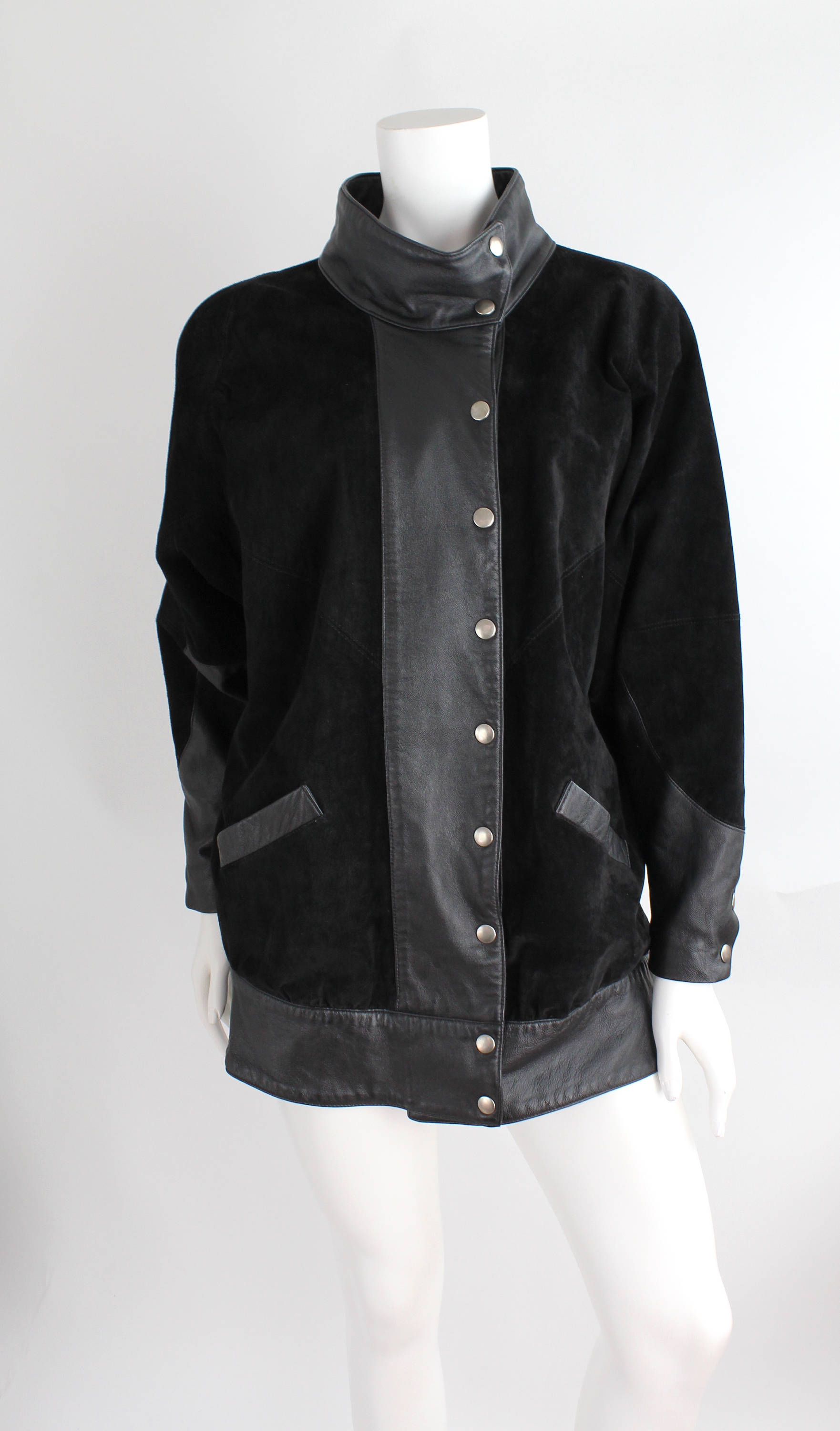 Vintage Avant Garde Leather Jacket Oversized Kimono Sleeve Etsy