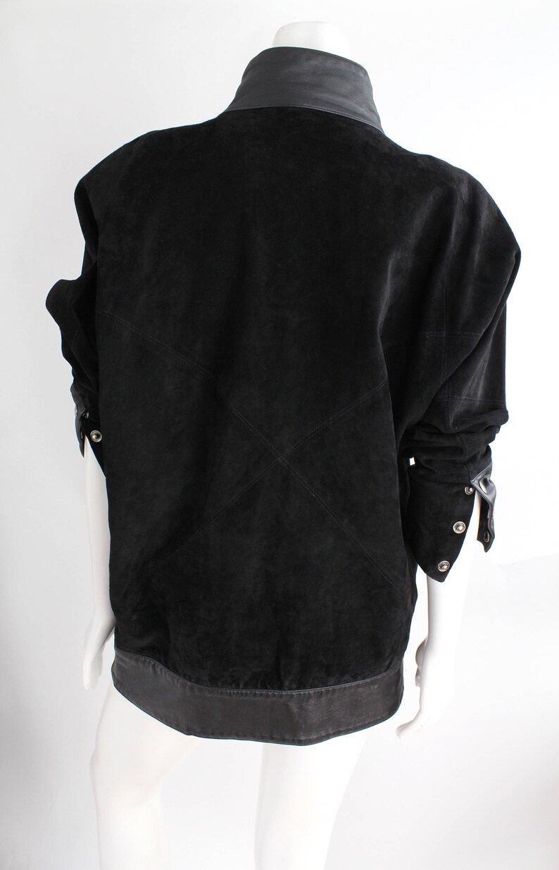 Vintage Avant Garde Leather Jacket Oversized Kimono Sleeve - Etsy