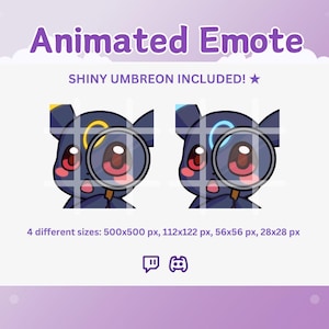 アニメーション Sus Umbreon エモート - アニメーション エモート、かわいいエモート、Twitch および Discord エモート、イーブイ進化、ストリーミング、ストリーマー向けアニメーション エモート