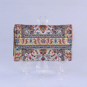 Carteiras pequenas com padrão oriental, carteiras de coleção de tapetes persas, carteiras pequenas de estilo oriental, carteiras com motivos orientais - Vários designs