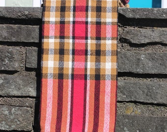 Red Plaid Kitchen Towel, Handwoven, Woven, Brown, Black, Red, White, Cotton, Kitchen, Tea, Towel, Kitchen Towel