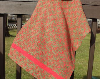 Red and Green M and W Twill Kitchen Towel, Handwoven, Woven, Red, Green, Cotton, Kitchen, Tea, Towel, Twill, Christmas