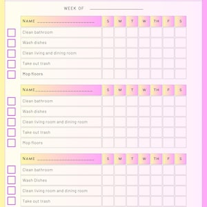 Printable Chore List, Responsibility Chart for Kids (PDF)