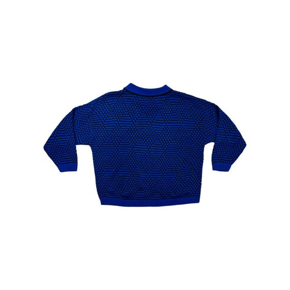Vintage Retro Collared Sweater Objects D'art Blue… - image 5