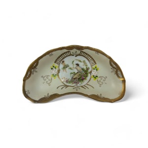 Vintage Woman and Cherub Lenwile Ardalt Japan Bone Dish Porcelain Trinket Dish