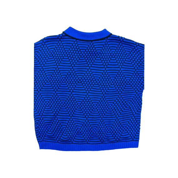 Vintage Retro Collared Sweater Objects D'art Blue… - image 8