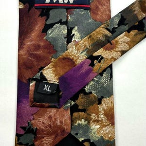 MIV Silk Tie Hand Made in Italy 1980s Floral Vintage