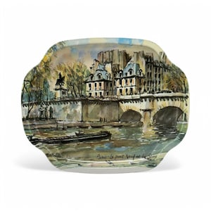 Vintage Elite Trays Paris Pont Neuf Metal Serving Tray – Made in England