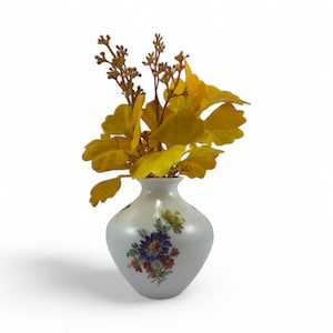Vintage 1960s Hutschenreuther Germany Small Floral Porcelain Vase Hand-Painted