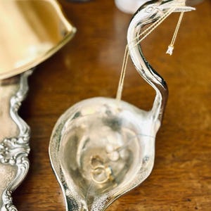 Silver Swan Trinket Jewelry Dish Vanity Decor Metal