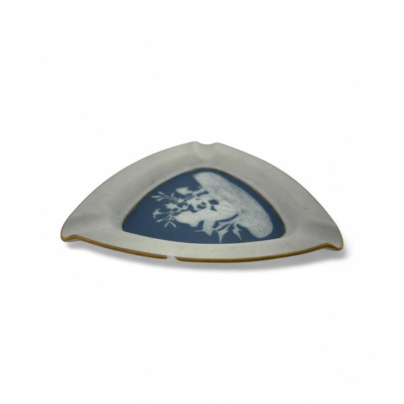 ヴィンテージ リモージュ フランス 磁器 灰皿 ブルー ジャスパーウェア