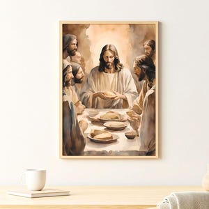 Last Supper Watercolor Art: Religious Home Decor (Digital Download)