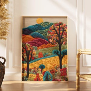 Colorful Quilt Patchwork Print: Maximalist Home Decor (Digital Download)
