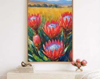 Protea Flower Print: Boho Botanical Wall Art (Digital Download)
