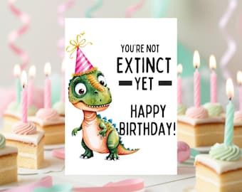Funny Dinosaur Birthday Card: Goofy T-Rex Design (Printable with Envelope Template)