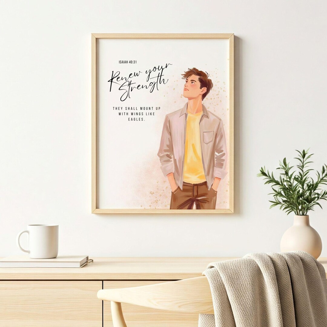 Christian Wall Art : Modern Bible Verse Print Isaiah 40 31 (digital ...