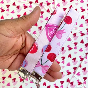 Sweetheart Handsewn Wristlet | Fabric Wristlet | Custom Fabric Wristlet | Vday Keychain | Sweetheart Keychain | Valentine Keychain Wristlet