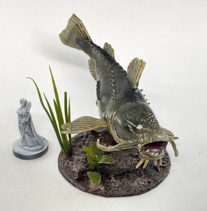 Giant Catfish Dnd Miniature | Custom Painted Sea Monster Mini | River ...