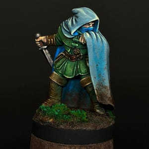 Rogue Hero Character DnD Miniature | Bandit Assassin Painted D&D mini | Custom Color | Dungeons and Dragons Pathfinder ttrpg model