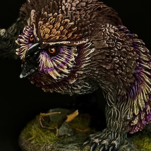 Owlbear DnD Miniature | Custom Painted D&D Monster Mini | Giant Owl Bear Ranger Beast Companion Druid Wildshape | Dungeons and Dragons