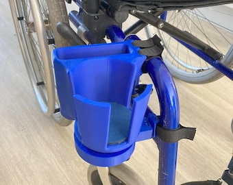Wheelchair cupholder and phone holder