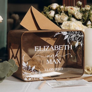 Scatola per biglietti di nozze, decorazione in legno rustico personalizzata, scatola per biglietti di anniversario