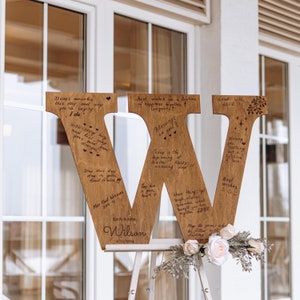Decoración rústica de pared, formulario de libro de visitas con letras personalizadas, alternativa al libro de visitas para bodas, formulario con las primeras letras de los nombres de los novios, decoración bohemia