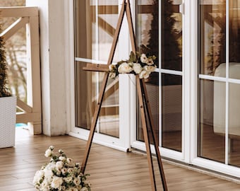 Rustic Wedding Easel Stand: Plywood Display for Welcome Sign