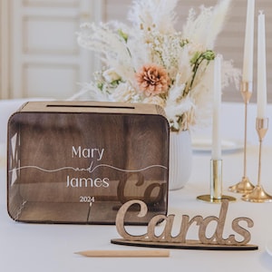 Scatola di biglietti personalizzata per matrimonio, scatola regalo con busta personalizzata, decorazioni uniche per la tavola nuziale