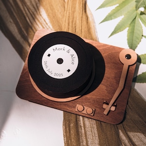 Personalized Record Coaster Set: Retro Vinyl Wedding Favors