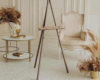 Celebration Sign Easel, Wedding Welcome Stand, Floor Display for Anniversary and Birthdays, Wooden Poster Holder